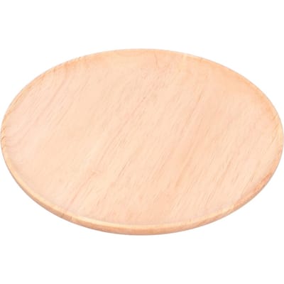 Rubberhout Dinerbord Rond Thee Serveerblad Fruit Snack Schaal Voedsel Opbergbord 27cm 27cm/10.6in beige