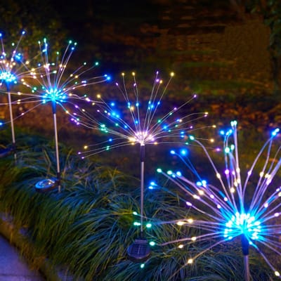 Solar Tuinlampen – Kleurrijke Sfeerverlichting– 8 Lichtmodi – Waterdicht LED- gazon lampen – Buitenverlichting voor Tuin, Balkon & Terras – 8 Uur Brandtijd – ABS-4 stuks