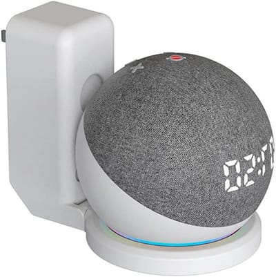 Wandmontagehouder voor Echo Dot 4 en 5 met Kabelbeheer, Geen Schroeven Vereist, Ideaal voor Thuisgebruik en Ruimtebesparing