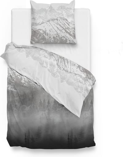 Zohome Entia Dekbedovertrek - Eenpersoons - Flanel - 140x200-220cm - Grijs