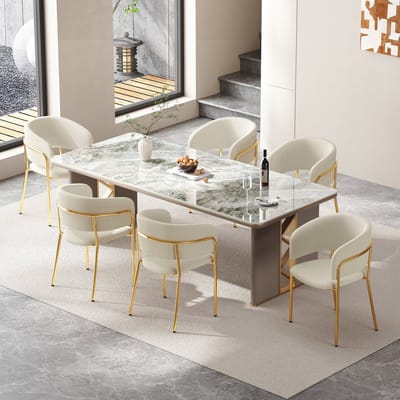 MODENUIT Eetkamerstoel 45,72 x 45,72 - Ergonomische Rugleuning met Verstelbare Voetjes - Voor Eetkamer - Cord Beige