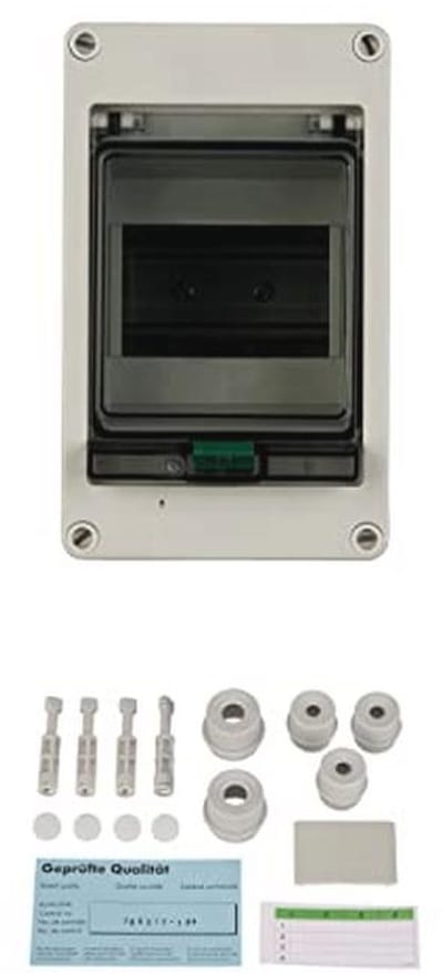 Zekeringkast Vochtige Ruimte 1-Rij 4TE 400V 110x180x110mm Wit