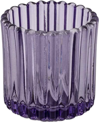 HomeBound by KY | Glazen waxinehouder paars | 7x7x7,4cm | gekleurde waxinehouder