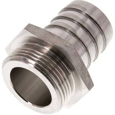 G 1 1/4'' Buitendraad x 32mm RVS Slangpilaar 40 Bar