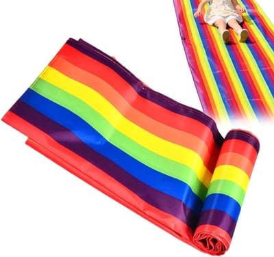 Lange Glijbaan - Waterglijbaan Gazon - Buiten Spelen - Stabiel Antislip Ontwerp - 800 x 140 cm - Meerkleurig