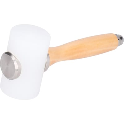 Lederen Snijhamer Nylon DIY Handgemaakt Lederbewerking Hamer Houten Handvat Stempelgereedschap(Primair beige