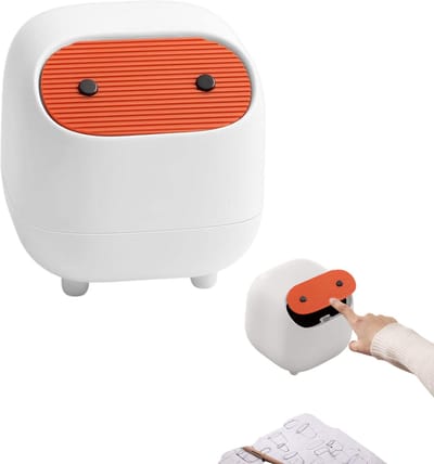 Mini-prullenbak met deksel - schattige prullenbak voor op het bureau - kleine plastic prullenbak voor op kantoor - geschikt voor op het badkamermeubel, bureau, kantoor of salontafel - kleine prullenbak voor op het bureau - wit - 16,5*16,5*17 cm