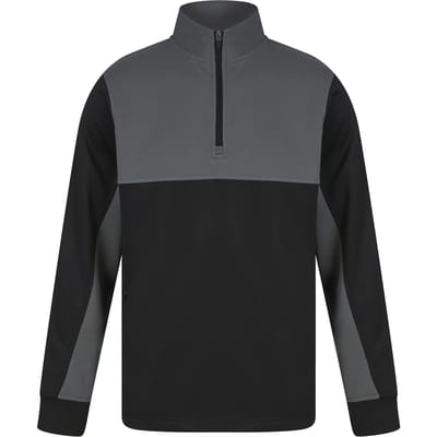Adults 1/4 Zip Tracksuit Top met rits Black/Gunmetal - XXL