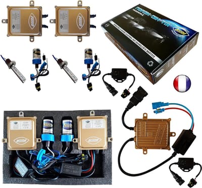 Kit HID Xenon Frans merk Vega® H1 55 W Canbus foutvrij ODB design ASIC lampen op metalen basis 6000 K