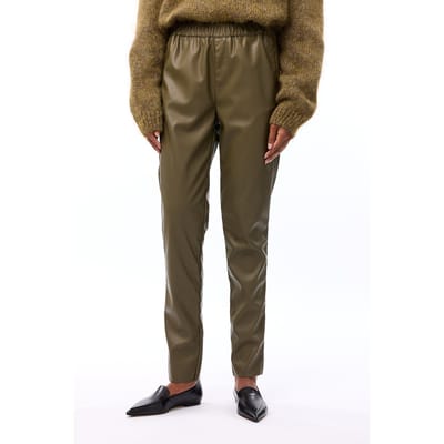 Knitted Colette Pants Dark Olive Maat: S | Leren broeken Outlet | Dames | Bruin