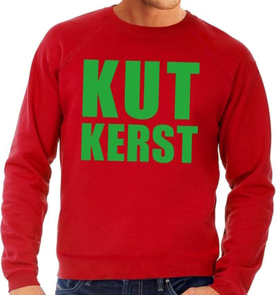Bellatio Decorations Foute kersttrui - sweater - Kut Kerst - rood - voor heren - kersttruien S