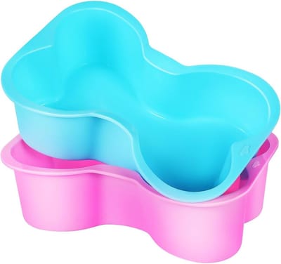 Set van 2 Siliconen Hond Bakvormen, Botvorm, Taartvorm, BPA-vrij, Duurzaam en Flexibel, Ideaal voor Huisdieren, Traktaties en Verjaardagstaarten