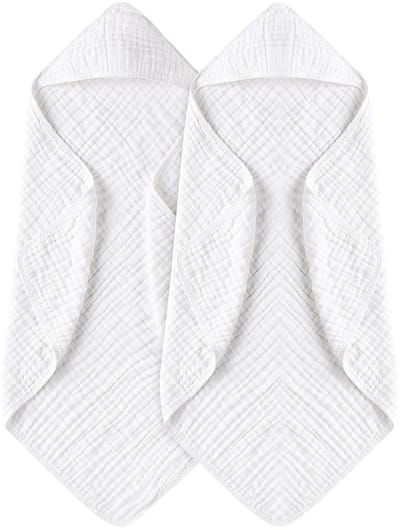 Badhanddoeken - badhanddoek voor kinderen - Babybadhanddoe - Baby badhanddoek met capuchon - Babybadhanddoek - Katoen - zacht en absorberend - Geschikt voor baby's en kinderen - 90×90cm -(Khaki/Camel) - 2-pack