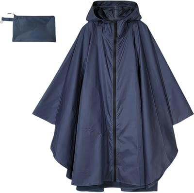 RAMBUX® Poncho - Waterdicht Regenpak - Regenjas met Capuchon - Marineblauw - One Size