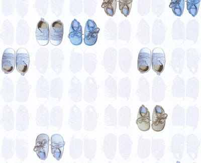 BABYSCHOENTJES BEHANG | Kinderkamer - blauw - A.S. Création Little Stars