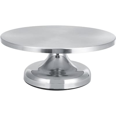 Présentoir à gâteaux en acier inoxydable, 30 cm, plateau tournant, base rotative, table de décoration de gâteaux, bricolage, cuisine