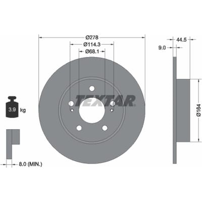 Remschijf TEXTAR 92113103 achter, compleet, 1 stuk