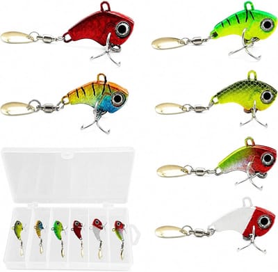 Jig Spinner Set van 6 Stuks, Ideaal Kunstaas voor Forel, Zalm en Barracuda, Perfect voor Vissers en Viscadeaus