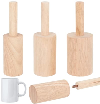 Dailygoods- Aardewerk Mallen Set - 3 Formaten 6/7/8cm - Houten Vormgereedschap - Afneembaar Handvat - Voor Cup/Vaas Maken - Duurzaam Materiaal - Vormpjes