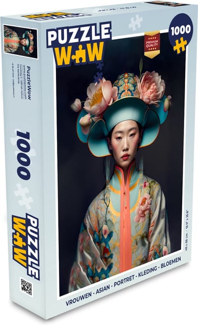 Puzzel Vrouwen - Asian - Portret - Kleding - Bloemen - Legpuzzel - Puzzel 1000 stukjes volwassenen