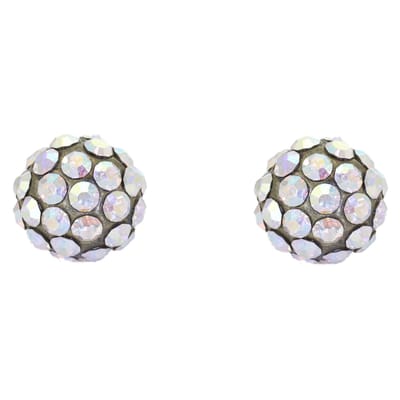 Behave – Oorstekers – Regenboog kristal – 1 cm – Vintage goudkleur