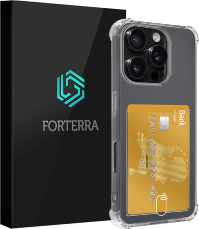 Hoesje Geschikt voor Apple iPhone 16 Pro - Met Pashouder en Kaarthouder - Telefoon Hoes Shockproof - Siliconen Case - Shock Proof - Back Cover - Pasjes Houder - Transparant