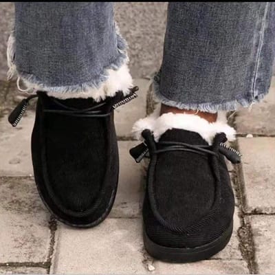Dikke zool pluche dikke katoenen damesschoenen loafer 35