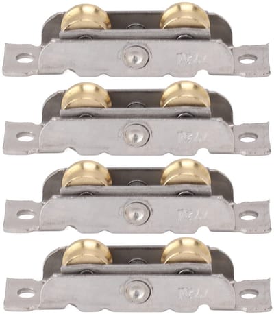 Dailygoods- Schuifdeurwielrol Erosieweerstand - Schuifdeurrolconstructie - Roestvrij Staal/Koper - Kogellagerrol - Complete Accessoires - Eenvoudig te Installeren - Schuifdeurrol