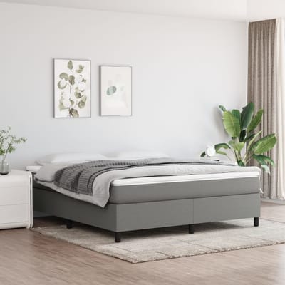 vidaXL - Boxspring - bed - stof - donkergrijs - 160x200 - cm