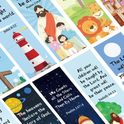 VANDAAG VERZONDEN - Boekenleggers - 12 Stuks - Christelijk - Bijbeltekst - Kinderen