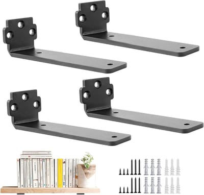 4 stuks plankhouders - 15 cm - zware belasting plankdrager voor wandmontage - draagkracht 80 kg - plankhoek voor boekenplank en keukenrek - woonkamer - zwart - ijzer
