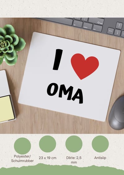 Akyol - i love oma Muismat - Oma - de liefste oma - verjaardag - cadeautje voor oma - oma artikelen - kado - geschenk - 23 bij 19 cm