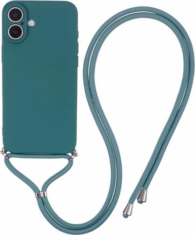 Coverup Hoesje - Geschikt voor iPhone 16 Hoesje - Coverup Colour TPU Back Cover met Koord - Everglade Green