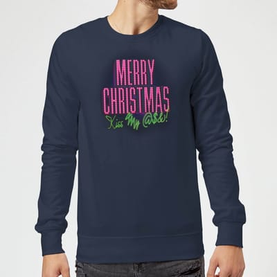 National Lampoon Merry Christmas (Kiss My @$$) Christmas Jumper - Navy - S