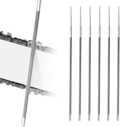 Kettingzaag Vijlen - Ronde Vijlen - Ketting Slijpen - Roestbestendig Staal - 6 Stuks 4.8mm - Metaalkleur