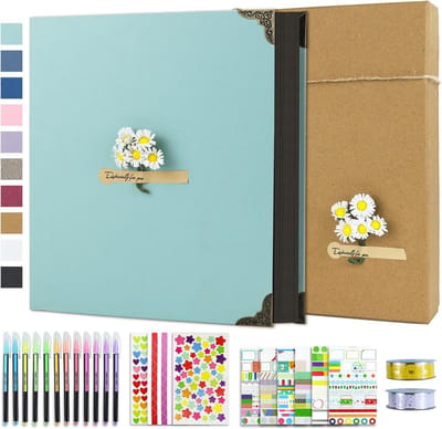 Handgemaakt Fotoalbum Scrapbook 30x30 cm met 60 Pagina's voor Foto's en Herinneringen
