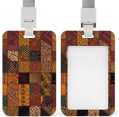 ID-badgehouder - Kaarthouder - Werk Identificatie - Waterdicht en Stofvrij - 4.3 x 2.7 Inch - Afrikaanse Stijl Patchwork