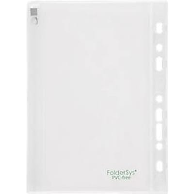 transparante hoes FolderSys, schuifsluiting, archiefrand met EURO-perforatie, PVC-vrij, EVA-folie transparant, A5, 10 stuks