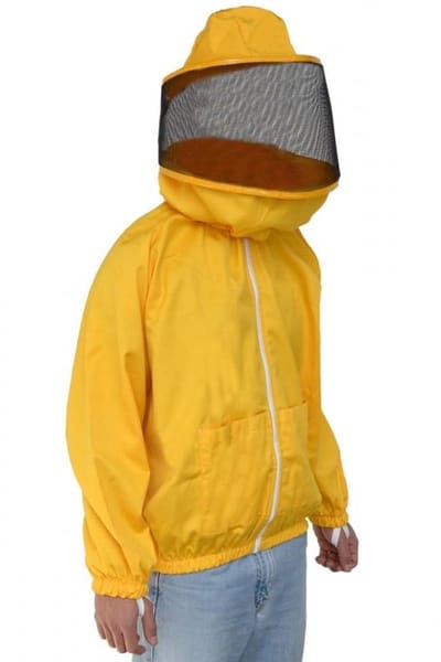 Imkerjas met masker - Beschermende kleding - Bijen beschermen - Geventileerde ademende stof - Universeel ontwerp - Wit