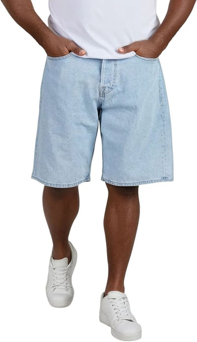 Jack & Jones Heren Short Broeken JJIALEX JJCOOPER baggy Fit Blauw Volwassenen Jeans shorts heren - Spijkerbroek kort heren
