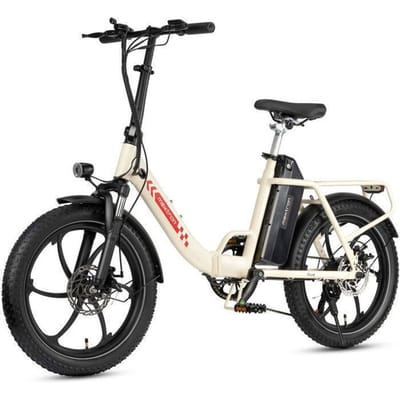 Maxtron muilezel - Elektrische fiets - Motor 350w - Batterij 48V 20Ah - Actieradius 70KM. Max25KM/U - stralend wit wit