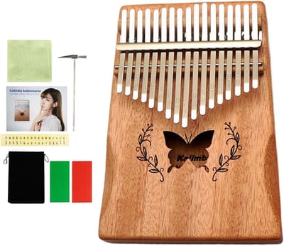 Duimpiano - Vingerpiano Kalimba - Muziek Leren Spelen - Massief Hout Constructie - 13.5 x 18.5 x 3.5 cm