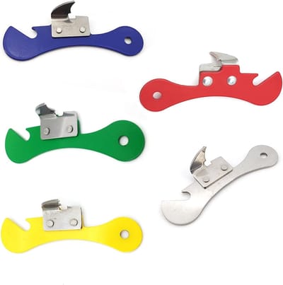 5 stuks handheld lichtgewicht blikopener, dekselopener, roestvrijstalen glasopener, blikopener keukenhulp