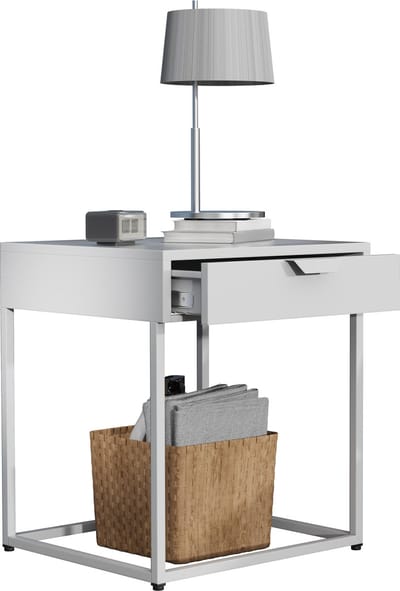 Metalen nachtkastje Bijzettafel Lade Console Nachtkastje Flokas S