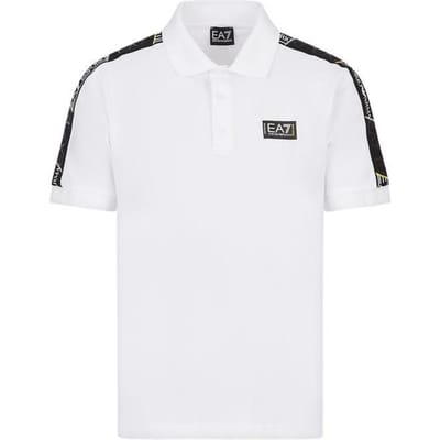 Emporio Armani Zomer 23 EA7 Serie Kleurblok Logo Korte Mouw Polo Shirt Heren tops Wit 3RPF52-PJ02Z-1100 XL gray