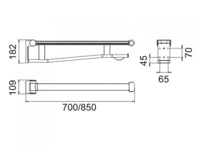KEUCO PLAN Care inklapbare steungreep, met toiletrolhouder, 700mm, 34903010738