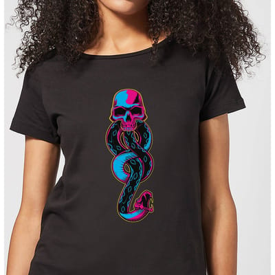 Harry Potter Dark Mark Neon dames t-shirt - Zwart - 3XL