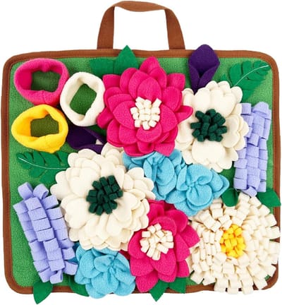 Snuffelmat Honden - Voerpuzzel Hond - Mentale Stimulatie - Opvouwbaar Antislip - 39x34cm - Groen