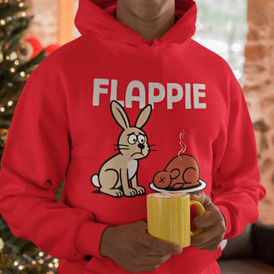Foute Kerst Hoodie Rood Flappie XS - Uniseks Pasvorm - Kerstkleding Voor Dames & Heren