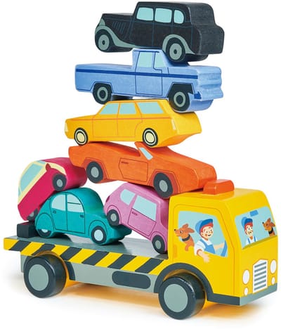 TENDER LEAF Preschool - Stapelaar Voertuigen - 7 Delen - Hout - 18 Maanden